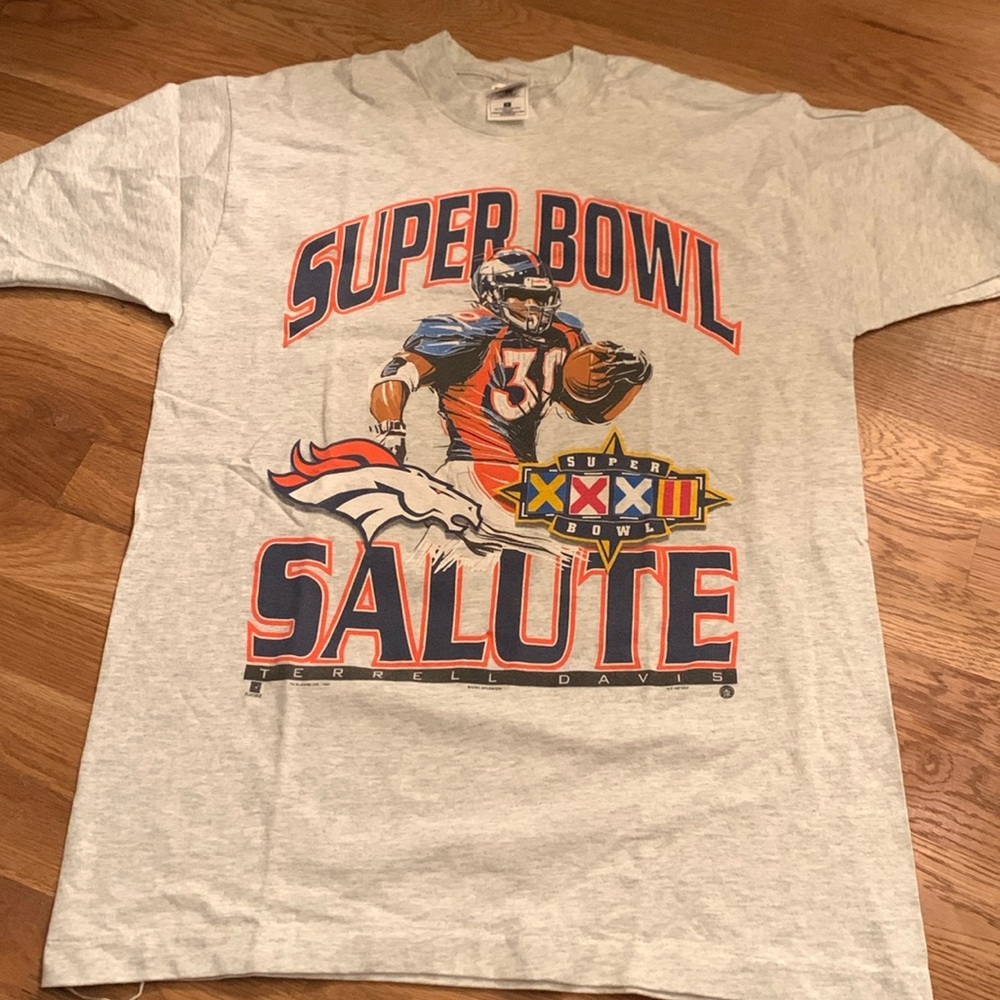 Vintage 1998 Denver Broncos Super Bowl XXII Terrell Davis Shirt Single Stitch